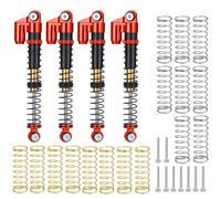 RC Shock Absorbers For Axial For Scx24 1/24 4Pcs 53mm Extended Aluminum Alloy Metal Shock Absorber Oil Damper Remote Control Crawler Vehicle Upgrade(Red)
