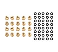 RC Shock Damper Ball Head Brass Shock Absorber Link Rod Pivot Ball Joint with Rubber O Ring for Axial SCX24 Crawler Car Upgrade Parts 20 Pcs Set High Performance Brass Made