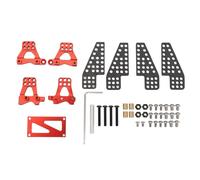 RC Shock Damper Bracket Aluminum Alloy Carbon Fiber Upgrade Parts for 1/18 RC Crawler 5pcs Set with Hex Wrench Screws and Nuts (Red)