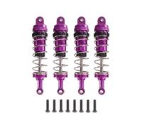 RC Shock Damper For WLtoys 144001 144002 144010 124019 124017 4pcs Metal Oil Type Shock Adjustable Absorber RC Car Parts Accessories Upgrade Replacement Use(Purple)