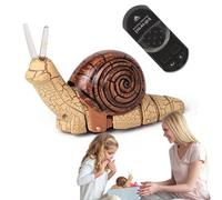 RC Snail Toy - Instant Joke with Your Friends, Realistic Crawling Movement + Bright Eyes, 3 Infrared Control, 10 Meters Range, Electronic Shell Made of Non-Tos ABS
