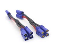 Rc-Specific Parts 12awg Wire EC5 Parallel Battery Connector Cable Dual Extension Y Splitter Harness Adapter For RC Car Tracked Vehicle Parts Upgrade(1 Female to 2 Male)