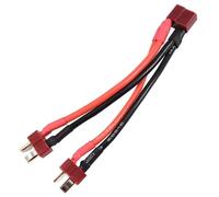 Rc-Specific Parts 14awg 1pcs Leads Dual Battery Extension Y Splitter T Plug Adapter Cable For RC Car Parallel Wire Harness Parts Upgrade Replacement Use(1-F to 2-M)
