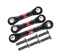 Rc-Specific Parts For Tamiya For TT02 TT02T For TT01 TT01E TT01D 1/10 3pcs Alloy Adjustable Tie Rod Tie Links Steering Rods RC Crawler Car Parts(Red)