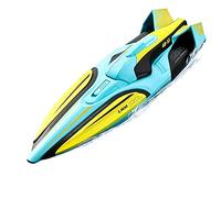 RC Speedboat Double Motor Waterproof Watercraft Safety Alarm Night Light Design Yacht 100M Control Toys for Kid 30KM/H High Speed Racing Ship 35cm Larger