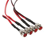 RC Spot Light For Pilot 4 Pcs 12v 8mm Panel Dash Warning Light Indicator Lamp Car Van Remote Control Cars Accessory(Red)