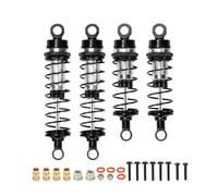 RC Spring Damper For Losi For Mini-B 1/18 For Mini-T 2WD 1/16 4 Pcs Full Alloy Front Shock Absorber Damper Oil Filled Type RC Car Parts Accessories Replacement(Black)