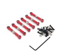 RC Spring Damper For WLtoys 184011 A949 A959 A969 A979 K929 RC Car Part Remote Control Car Accessories Metal Upgrade Retrofit Adjustable Pull Rod(Red)