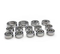 RC Steel Bearings For Arrma Fury 2wd Mega Short Course 1/10 14Pc Pre Greased Black Rubber Sealed Complete Bearings Kit Chrome Steel RC Car Parts