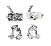RC Steering Cup Models For HPI For Savage For Flux 4Pcs Aluminum Alloy Front Rear Steering For Seat Knuckle Arm C-HUB Set RC Car Upgrade Parts(Silver)