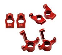 RC Steering Cup Models For Losi Micro B/T Meta Aluminum Front Steering Caster Blocks C Rear Hubs Remote Control Car Upgrade Repair Modify Accessories(Red)