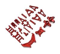 RC Steering Cup Models For MJX 14301 14302 1/14 Metal Suspension Arm Steering Cup Link Rod Steering Assembly Shock Tower Set RC Car Parts Replacement And Use(Red)