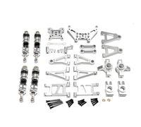 RC Steering Cup Models For MJX For Hyper Go 14301 14302 14303 1/14 Metal For Swing Arm Front Supension Arms Steering Cup Block Upgrade Set Rc Car Parts Replacement(Silver)