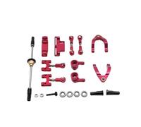 RC Steering Cup Models For WPL D12 1/10 Metal Upper Lower For Swing Arm Steering Cup Steering Knuckle Hex Adapter Accessories Set RC Car Parts(Red)