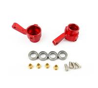 RC Steering Knuckle For WPL C14 C24 C34 C44 B14 B1 B16 B24 B36 For MN D90 D91 For MN99S Metal Front Axle Bridge Steering Turn Cup Kit RC Car Parts Replacement(Red)