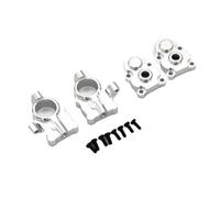 RC Steering Knuckles For FMS For FCX24 1/24 Metal Door Axle Gear C Block Steering Cup Steering Knuckle Gear Cover Rc Car Upgrade Parts(Silver)