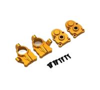 RC Steering Knuckles For FMS For FCX24 For Small Seven 1/24 Metal Door Axle Gear C Block Steering Cup Gear Cover Rc Car Upgrade Parts(Yellow)