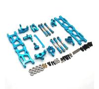 RC Steering Knuckles For Rlaarlo AM-X12 AM-D12 14015 14005E 1/12 1/14 Metal For Swing Arm Steering Cup Tie Rod 7-piece Set Rc Car Parts Replacement And Use(Blue)