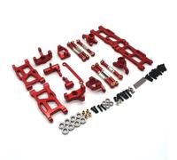 RC Steering Knuckles For Rlaarlo AM-X12 AM-D12 14015 14005E 1/12 1/14 Metal For Swing Arm Steering Cup Tie Rod 7-piece Set Rc Car Parts Replacement And Use(Red)