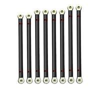 RC Steering Tie Compatible With Axial For Scx10 1/10 Rc Car Crawler 8Pcs Wheelbase Link Rod Aluminum Alloy Link Rod 313Mm Upgrade Parts(Black)