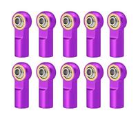 RC Steering Tie Compatible With Axial For SCX10 D90 D110 For Tamiya CC01 1/10 RC Car Track Car 10Pcs Metal M3 Link Rod Tie Rod End Ball Joint(Purple)