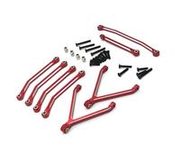 RC Steering Tie Compatible With FMS For Xiaoqi For FCX24 1/24 RC Car Parts Upgrading Refitting CNC Process For Chassis Axle Fixed Link Steering Link Kit(Red)