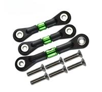 RC Steering Tie Compatible With Tamiya For TT02 TT02T 1/10 RC Car Upgrade Parts Accessories 3Pcs Steering Link Rod Servo Rod Linkages(Green)
