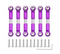 RC Steering Tie Compatible With Wltoys A949 A959 A969 A979 K929 1/18 RC Car Upgrade Spare Parts 6PCS Metal Linkage Pull Rod Front Rear Servo Link Tie Rod(Purple)