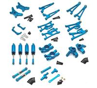 RC Swing Arm Part For MJX For Hyper Go 14210 14209 Metal Steering Cup Upper Lower For Swing Arm Set Shock Tower Bracket Body Post RC Car Parts(Blue)