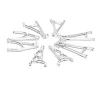 RC Swing Arm Part For Traxxas For E-Revo 2.0 For VXL 86086-4 1/10 8Pcs Alloy Front Rear Upper Lower Suspension Arms Set 8631 8632 8633 8634 RC Car Part(Silver)