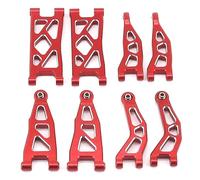 Rc Swing Arms For Granite For Grom Mega 380 4x4 Rtr 1/18 For Mojave 1/14 8PCS Front Rear Suspension A-arm RC Car Monster Truck Repair Parts(Red)