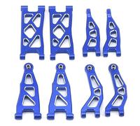 Rc Swing Arms For Granite For Grom Mega 380 4x4 Rtr 1/18 For Mojave 1/14 8PCS Front Rear Suspension A-arm RC Car Monster Truck Repair Parts(Blue)