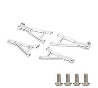 Rc Swing Arms For Traxxas For Mini For E-REVO For Summit 1/16 7131 Aluminum Alloy Front Lower Upper Suspension Arm RC Car Short Truck Repair Part(Silver,1set)