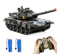 RC Tank 1:24, Remote Control Battle China 99, 2.4GHz RC Army Tank with Realistic Firing Sound Effects, Infrared Battle Toy with Smoke Effect, Military Vehicles Model Gift for Boys