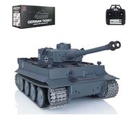 RC Tank RTR 1/16 Upgraded Metal German Tiger I with Metal Tracks, Smoke Generator, Infrared Combat, 340° Rotating Turret, Airsoft Shooting