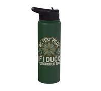 RC Test Pilot If I Duck You Should Too Funny RC Plane Stainless Steel Insulated Water Bottle