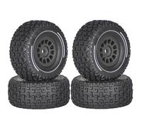 RC Tire Set Compatible With Arrma For Mini For MOJAVE For GROM 1/14 RC Car Upgrade Replacement Parts Accessories 65mm Rubber Tire Tyre 12mm Hex(Black)