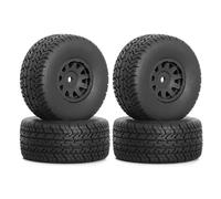 RC Tire Set Compatible With Arrma For MOJAVE For GROM 1/14 RC Car Upgrade Parts Accessories 4pcs 65mm Rubber Tire Tyre 12mm Hex ARA550116(Black)