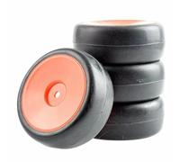 RC Tire Set Compatible With HSP For HPI For Touring 1/10 Rc Car Upgrade Replacement Parts Accessories Slick Tires Wheel Sets(Red)