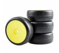 RC Tire Set Compatible With HSP For HPI For Touring 1/10 Rc Car Upgrade Replacement Parts Accessories Slick Tires Wheel Sets(Yellow)