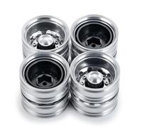 RC Tire Set Compatible With Tamiya 1/14 RC Trailer Tractor Truck Car Upgrade Replacement Parts Accessories Rear Beadlock Wheel Hub Rim