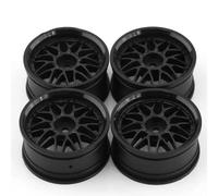 RC Tire Set Compatible With Tamiya For Kyosho For HSP For HPI For Sakura 1/10 RC On-Road Drift Car Parts 4pcs 52mm Plastic Wheel Rim Wheel Hubs(Black)