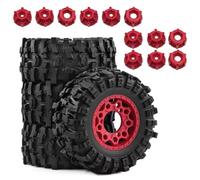 RC Tire Set Compatible With Traxxas For Slash For ARRMA For SENTON 1/10 RC Short Truck Upgrade Parts Accessories 4PCS 109mm Tire Tyre With(Red)