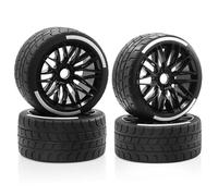 RC Tire Set For Arrma For Firebird For FeloNy For FSR 1/7 GT Road Tire Rc Car Tracked Vehicles For Racing Parts Accessories Upgrades Replacement And Repair(Black)