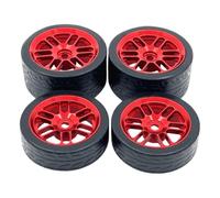 RC Tires 4 Lightweight Professional Upgrade DIY Modified Spare Part Portable for 1/24, Red