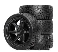 RC Tires Compatible With Tamiya For TT01 For TT02 XV01 TA06 A959 PTG2 For HPI For KYOSHO PTG2 1/10 RC Car Parts Tyres Aluminum Wheels OD 2.56" 4pcs