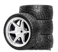 RC Tires Compatible With Tamiya For TT01 For TT02 XV01 TA06 A959 PTG2 For HPI For KYOSHO PTG2 1/10 RC Car Parts Tyres Aluminum Wheels OD 2.56" 4pcs