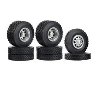 RC tires For Tamiya 1/14 RC Trailer Tractor Truck Car Parts Wheel Tire Complete Set Metal Front & Rear Hub Rubber Tyre