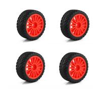 RC Tires For Tamiya For TT01 For TT02 XV01 TA06 PTG2 For HPI For KYOSHO WR8 For HSP 1/10 Tire For Rally On Road Tyre ABS Wheel RC For Racing Car(Red)