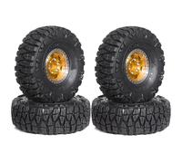 RC Tires Hub Wheel For FMS FCX24M For TRX4M For SCX24 1/24 4pcs 60mm Metal Beadlock Wheel Rim Rubber Tire Set RC Crawler Car Upgrade Parts Accessories
